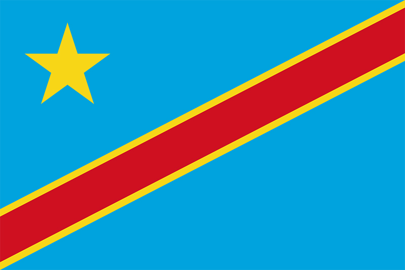 Flag of the Democratic Republic of the Congo (formerly Zaire)