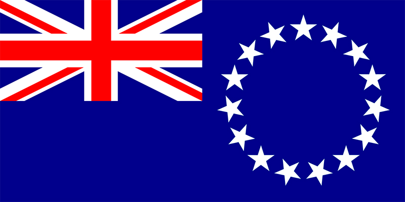 Flag of the Cook Islands, a territory of New Zealand