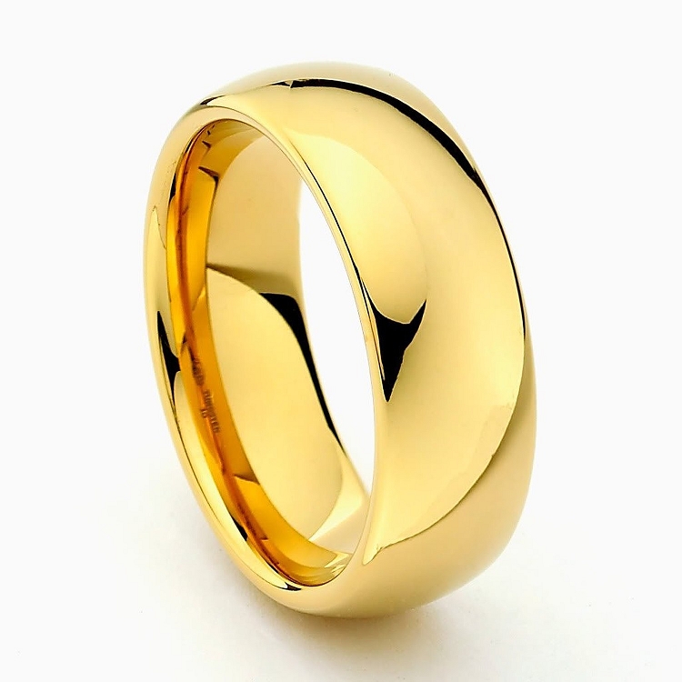 ATOP Gold Tungsten Carbide Wedding Band