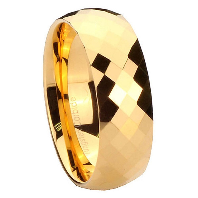 Gold Mercury Tungsten Carbide Ring 8mm