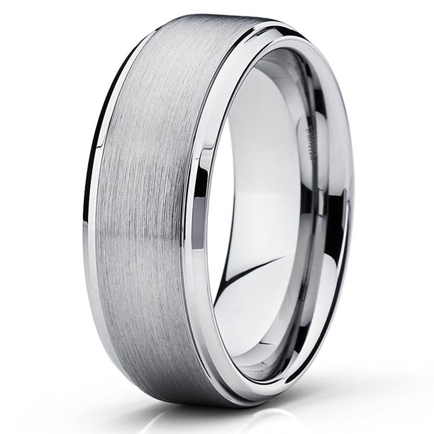 Silly Kings - 7mm Silver Tungsten Ring Tungsten Wedding Band Tungsten  Carbide Ring Brushed Ring Men Women Comfort Fit 9.5 - Walmart.com -  Walmart.com