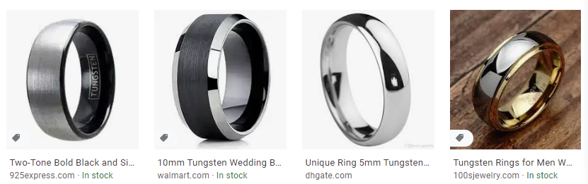 ATOP 5mm Tungsten Ring Silver Plated Wedding Bands for Women