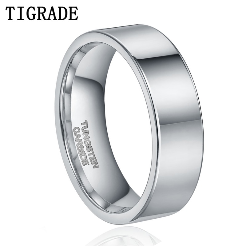 ATOP 6mm Men Tungsten Ring Silver Color Male Wedding Band,Cheap Wedding Bands