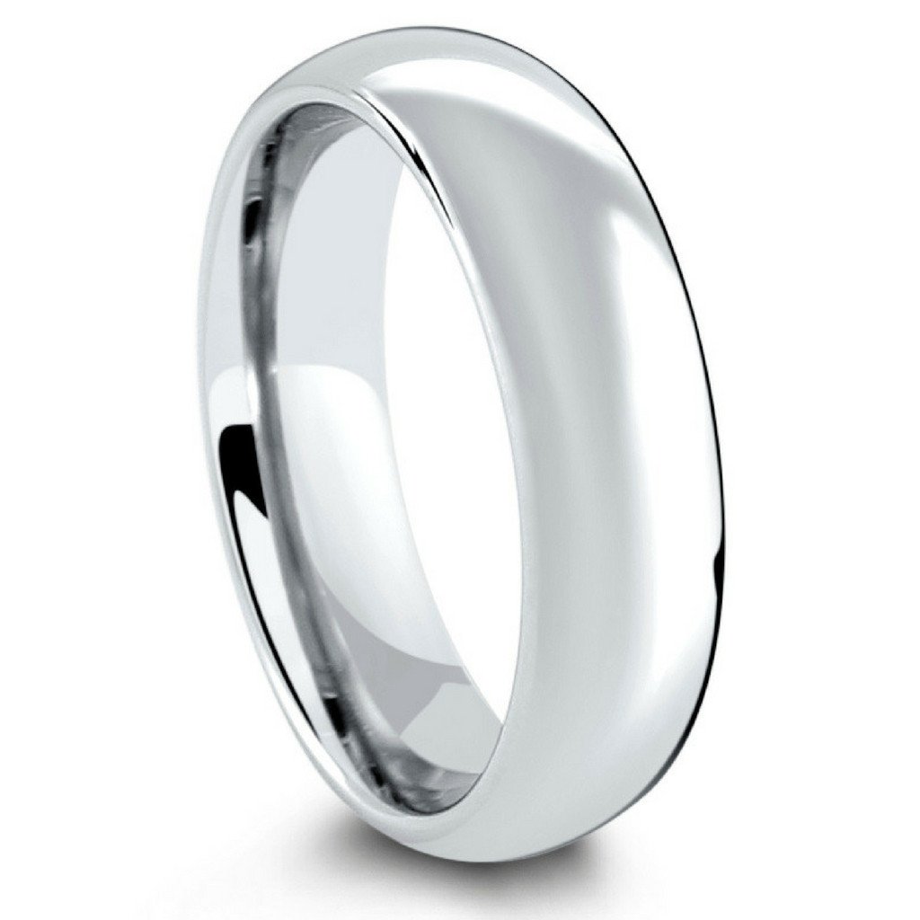 ATOP Classic Silver Wedding Ring,Mens Silver Classic Tungsten Wedding Ring