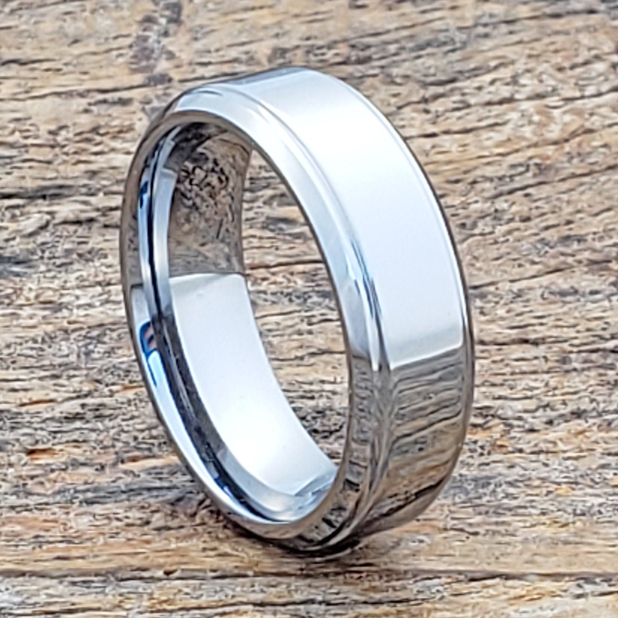 ATOP Pin on Simple Wedding Band Tungsten Rings