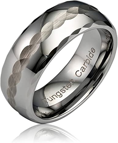 ATOP Engraved Personalized Infinity Silver Tungsten Rings For Men