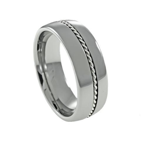 ATOP Silver Braid Dome men's tungsten promise ring,Men's tungsten wedding bands