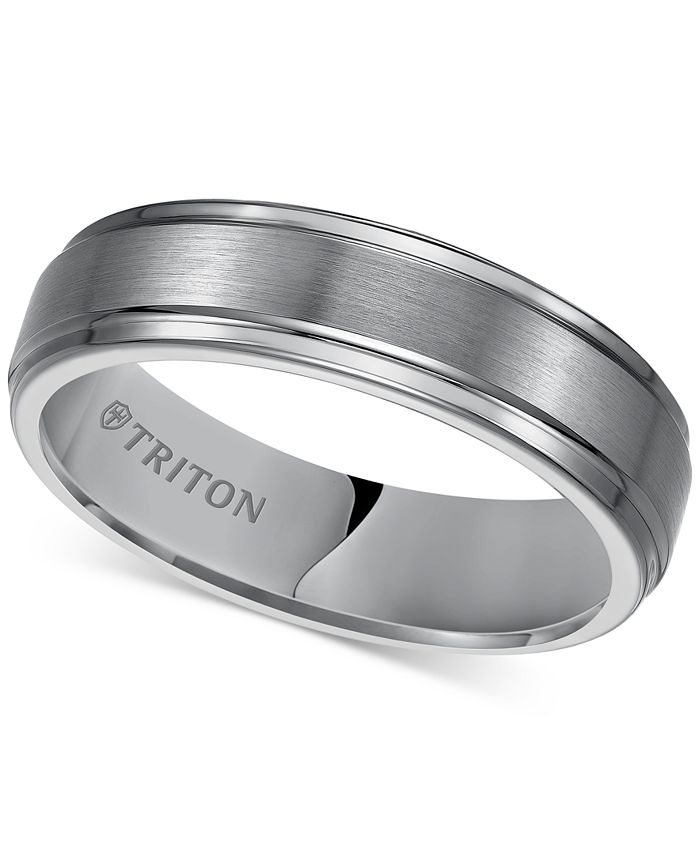 Triton Men&#39;s Tungsten Carbide Ring, 6mm Comfort Fit Wedding Band &amp; Reviews  - Rings - Jewelry &amp; Watches - Macy&#39;s