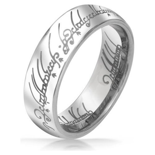 Lord of the Rings Silver Tungsten 6mm