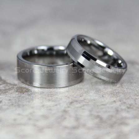 ATOP Classic Silver Tungsten Rings, Silver Tungsten Wedding Bands