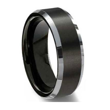 8MM Black Brushed Tungsten Ring "Preston" ATOP Jewelry