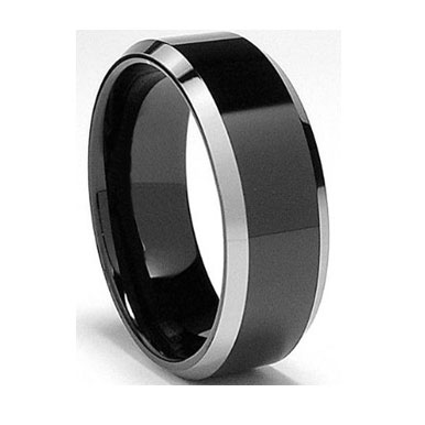 ATOP 8MM Black Polished Tungsten Ring "Kingston"