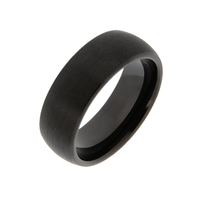 ATOP Men's 8mm Matte Black Tungsten Ring