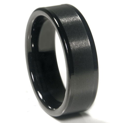 Black Tungsten Rings Mens Wedding Jewelry ATOP Jewelry