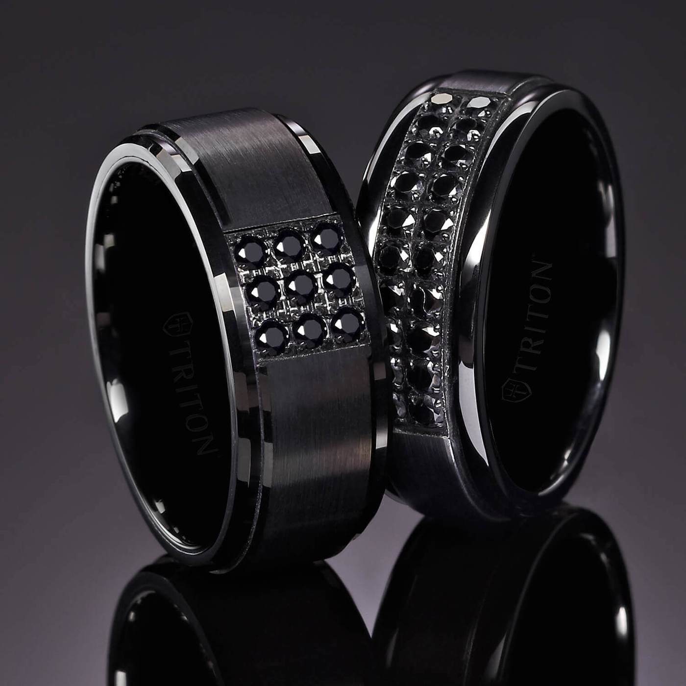ATOP Jewelry -  Men's Black Tungsten Wedding Bands and Rings -