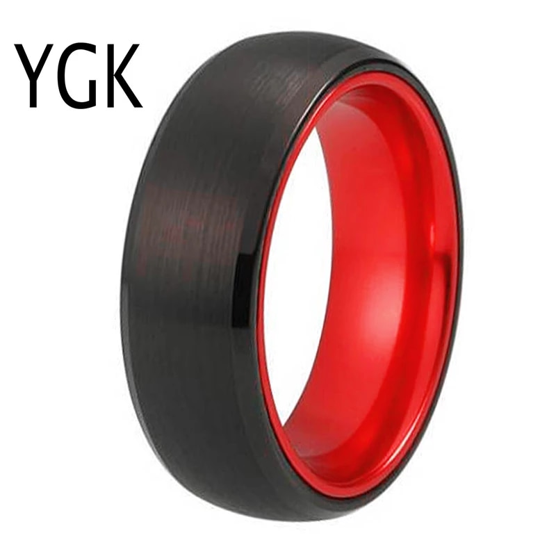 Classic Wedding Rings For Women Men&#39;s Tungsten Ring Black Tungsten with Red  Aluminum Engagement Ring Free Engraving Ring|Wedding Bands| - AliExpress