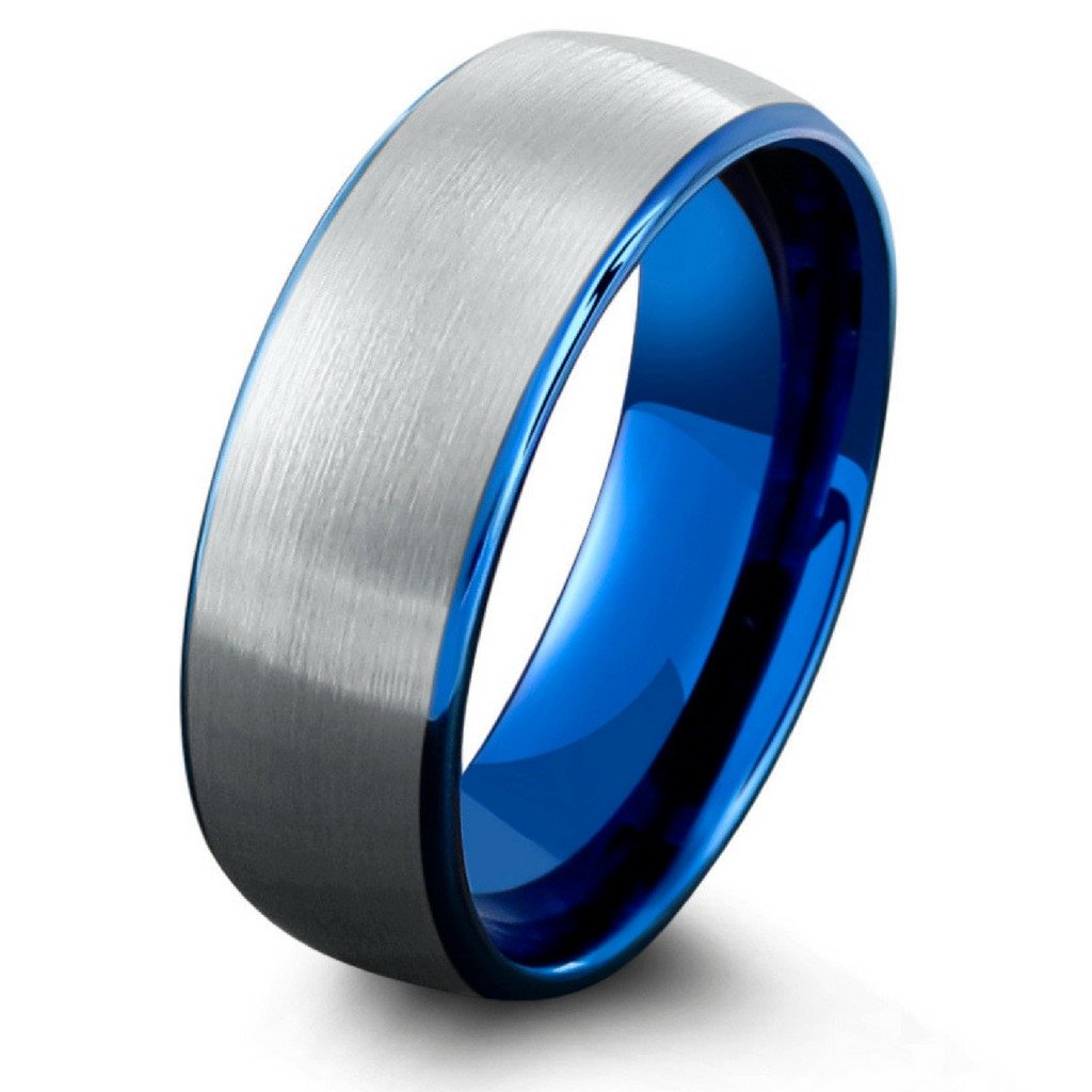 ATOP Jewelry -  Ocean Blue Tungsten Carbide Ring for Men