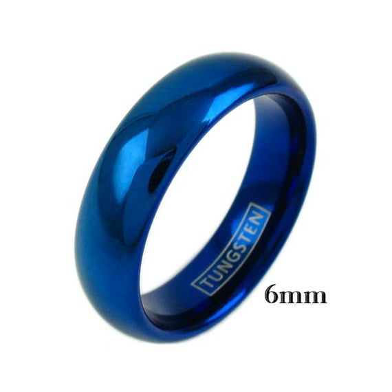 ATOP Jewery -  Blue Tungsten Ring Blue Ring Blue Men's Ring Blue Band