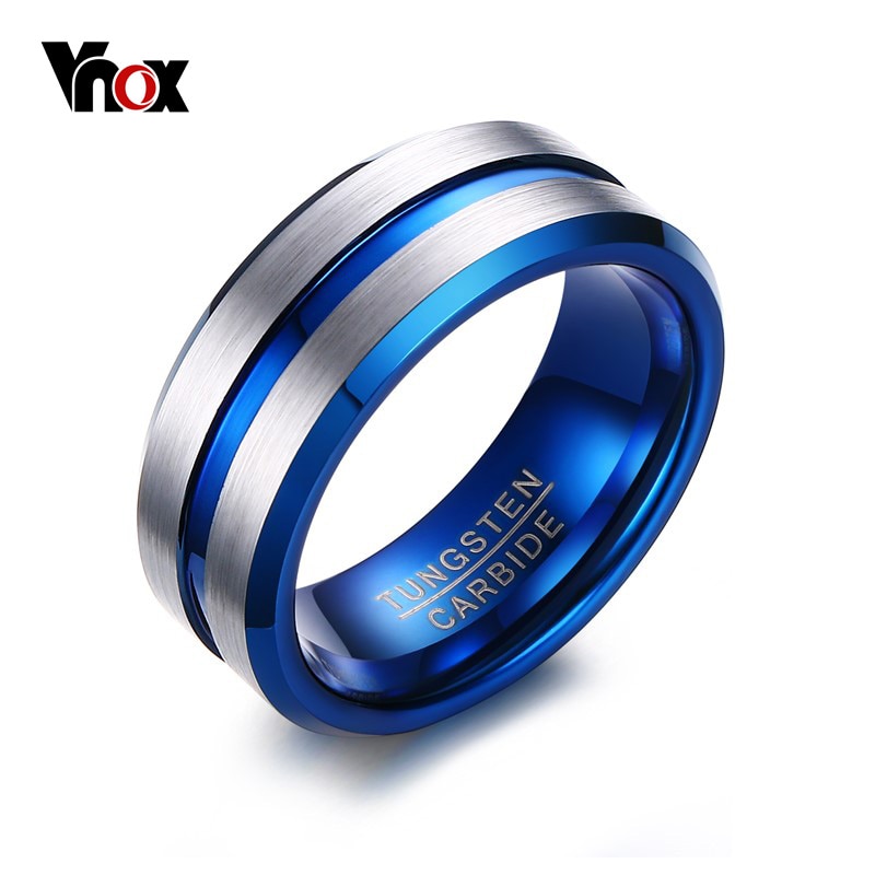 VNOX Thin Blue Line Tungsten Ring Wedding Brands 8MM Tungsten Carbide Rings  for Men Jewelry|tungsten carbide ring|tungsten ringcarbide ring - AliExpress