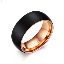 8mm IP Black Plating Rings Mens Jewelry Tungsten Carbide Ring